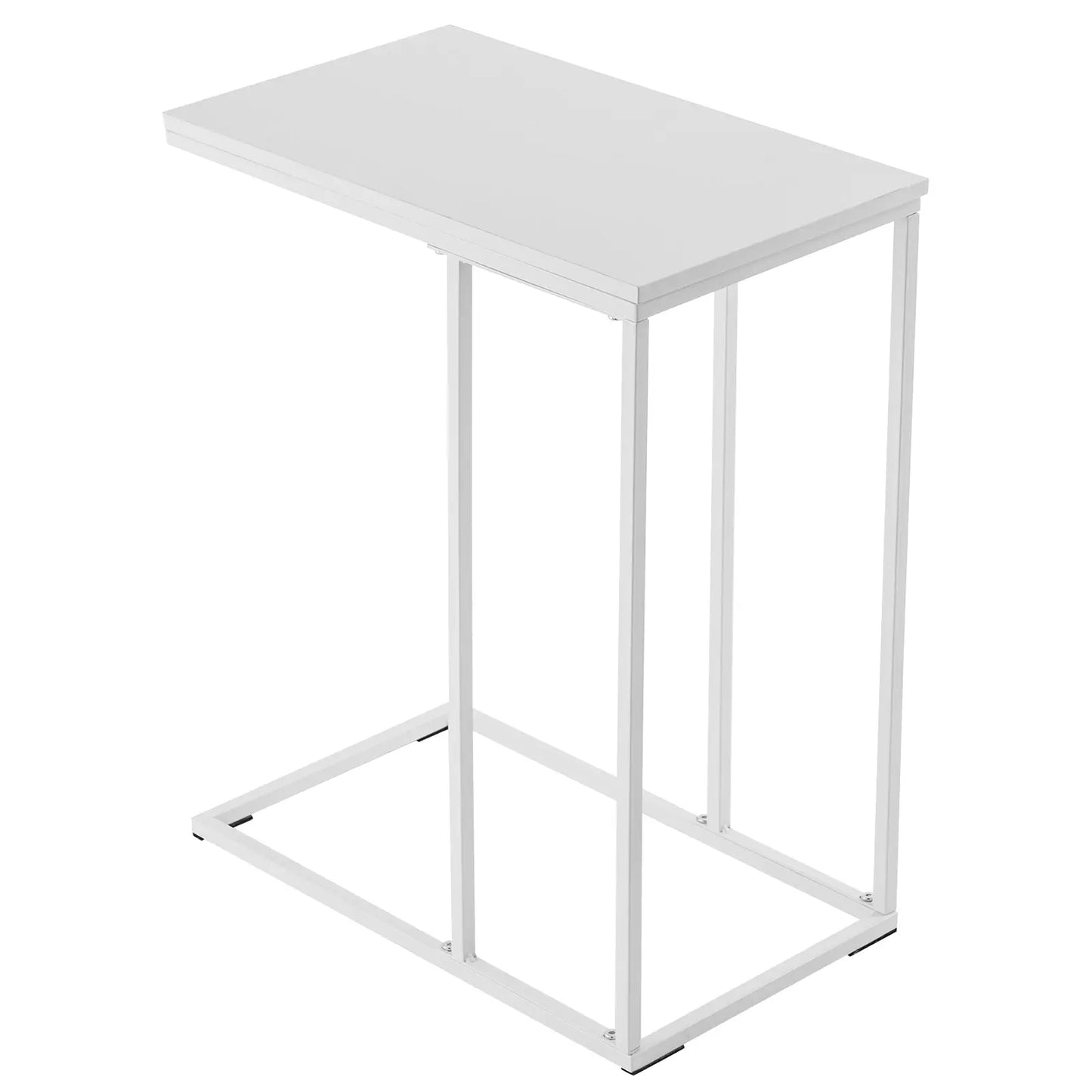 48*28*58cm C Type Single Layer MDF Iron Rectangle White Triamine Side Table White Spray qbmgp8-fy