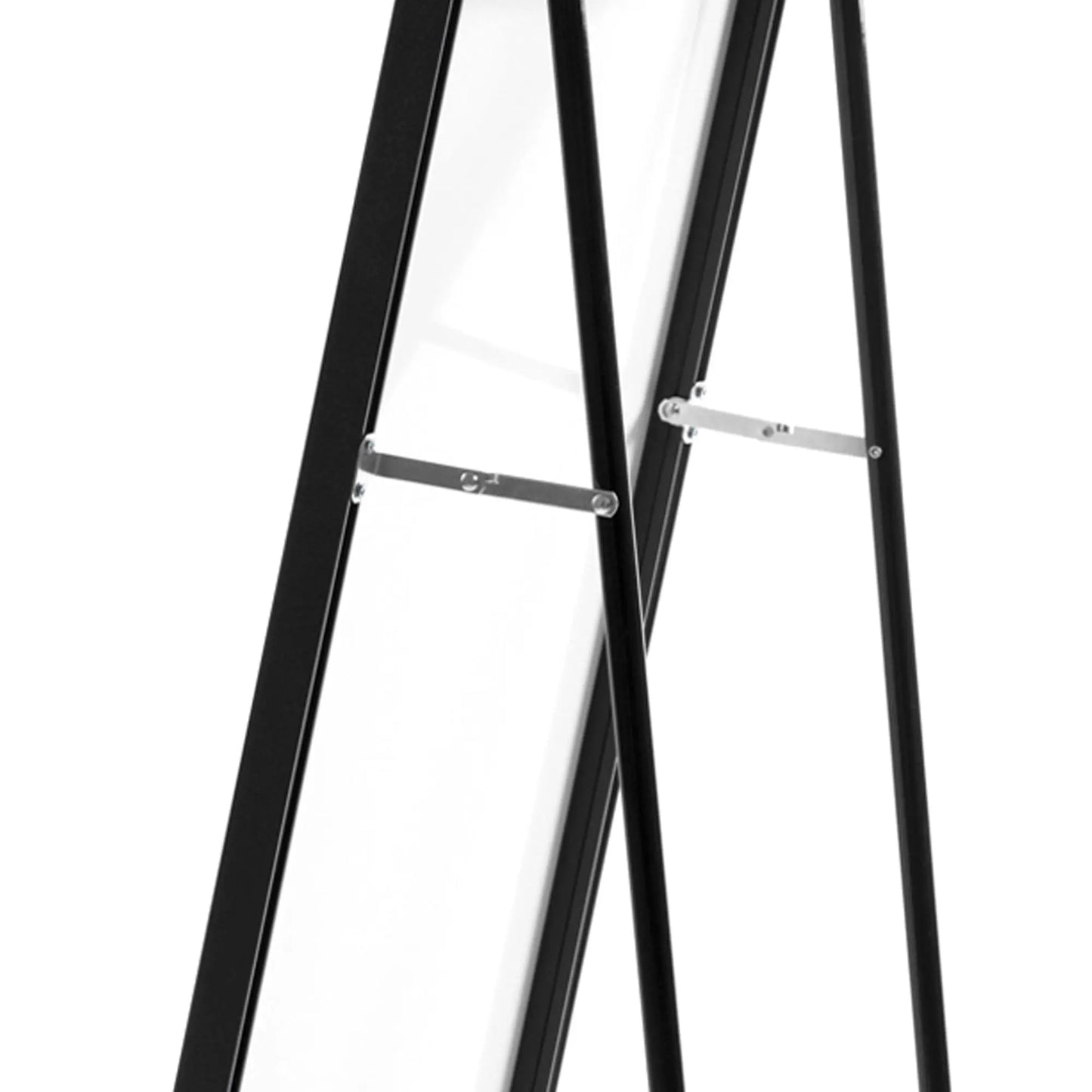 65" x 24" Wall Mounting Full Body Mirror, Full Length Mirror with Stand, Alloy Frame Full-Length Mirror for Living Room, Bedroom, Black qbmgp8-fy