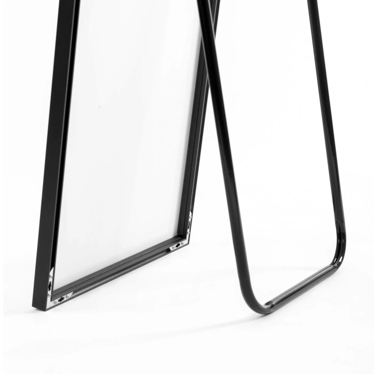 65" x 24" Wall Mounting Full Body Mirror, Full Length Mirror with Stand, Alloy Frame Full-Length Mirror for Living Room, Bedroom, Black qbmgp8-fy