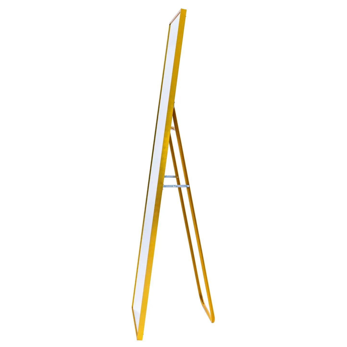 65" x 24" Wall Mounting Full Body Mirror, Full Length Mirror with Stand, Alloy Frame Full-Length Mirror for Living Room, Bedroom, Gold qbmgp8-fy