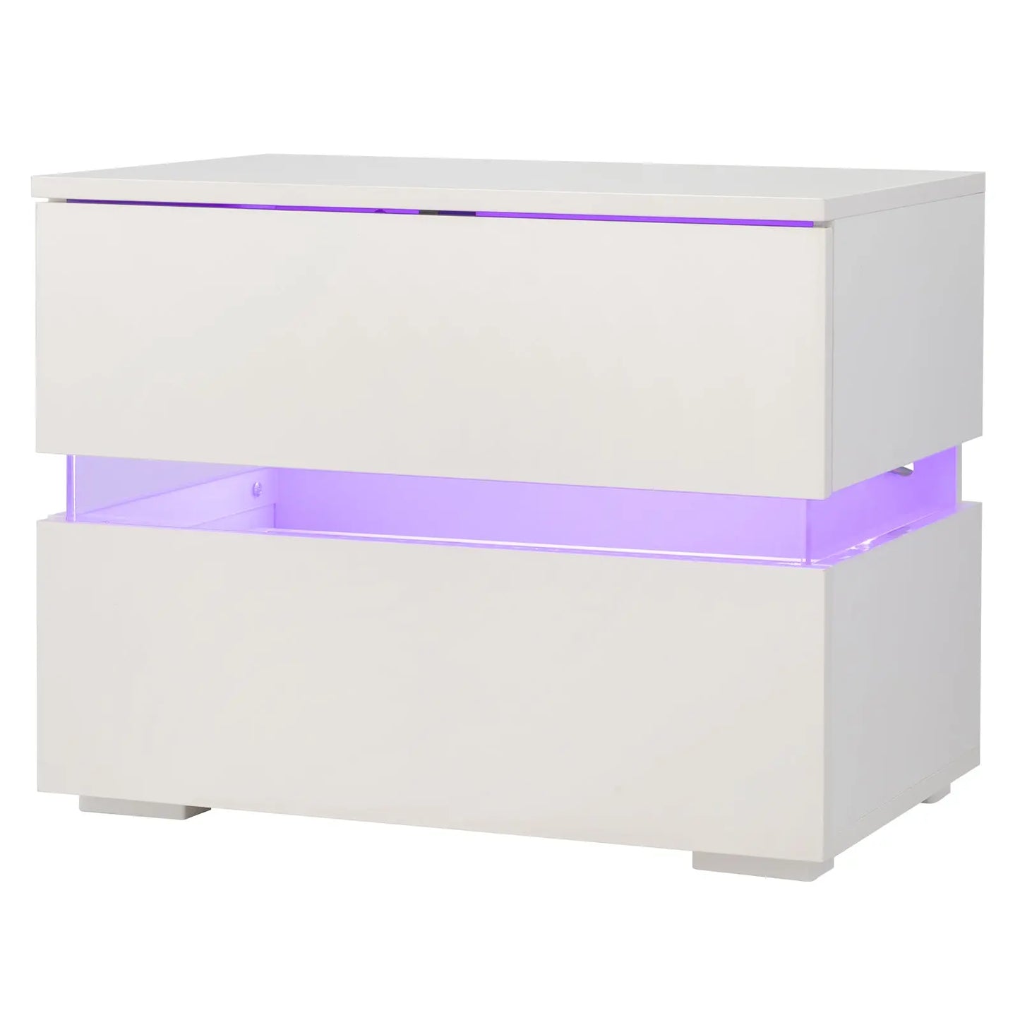 RGB LED Double Side Cabinet Bedside Table White qbmgp8-fy
