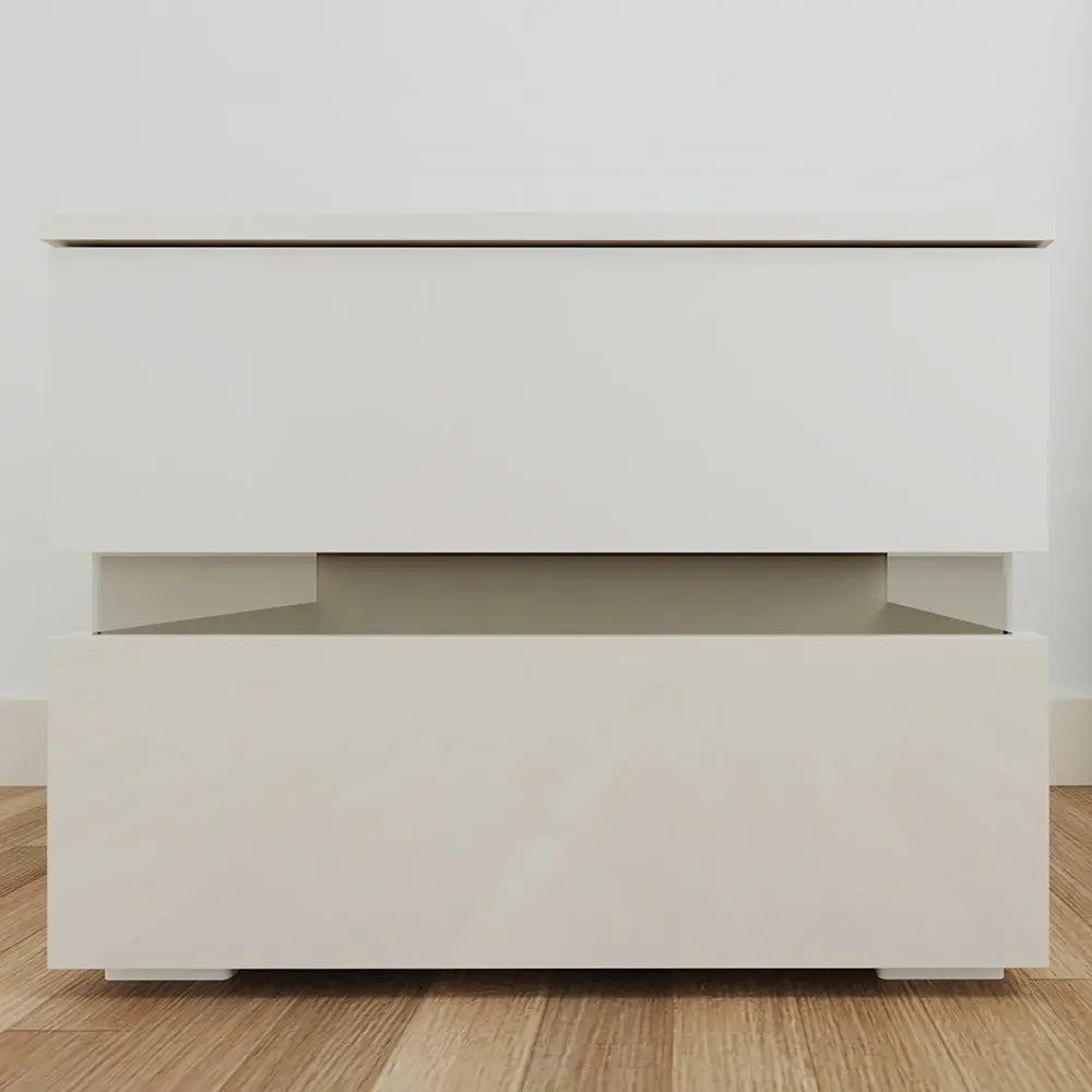 RGB LED Double Side Cabinet Bedside Table White qbmgp8-fy
