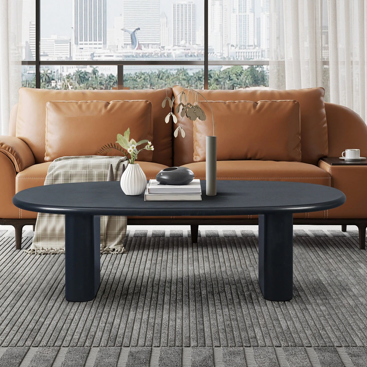 51'' Tapered Tabletop Coffee Table (BLACK) qbmgp8-fy