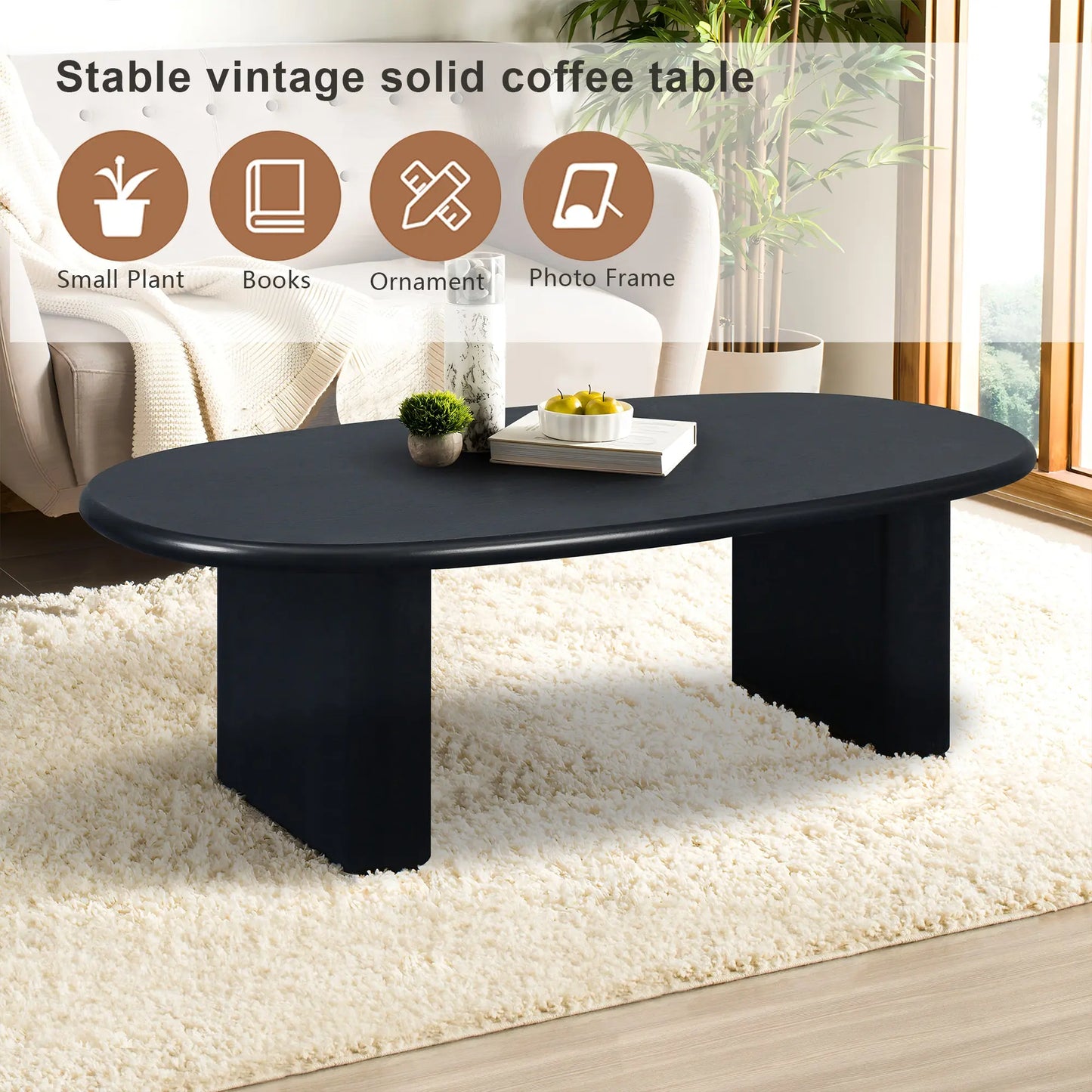 51'' Tapered Tabletop Coffee Table (BLACK) qbmgp8-fy