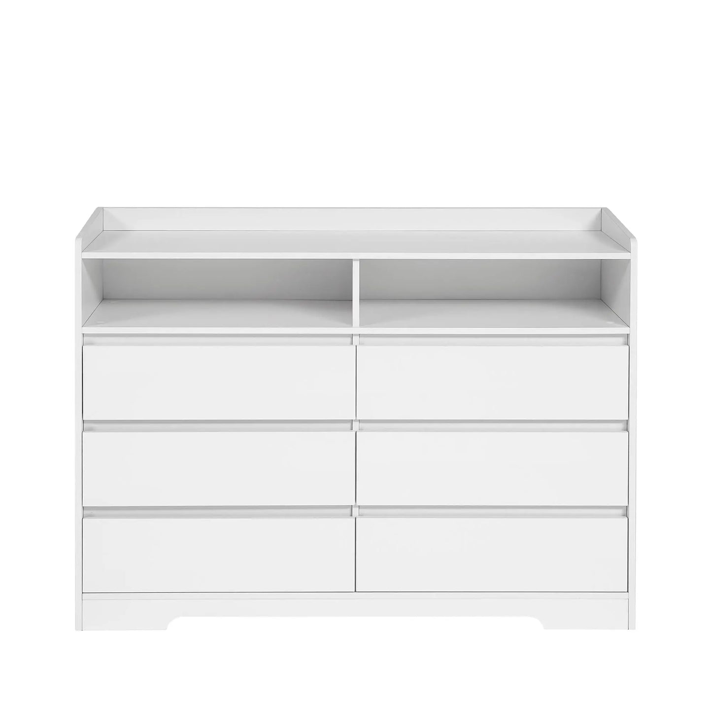 6 Drawer Dresser, White Dresser for Bedroom with LED Lights, Modern Dressers & Chests of Drawers with Sturdy Frame for Living Room, Entryway, Hallway qbmgp8-fy