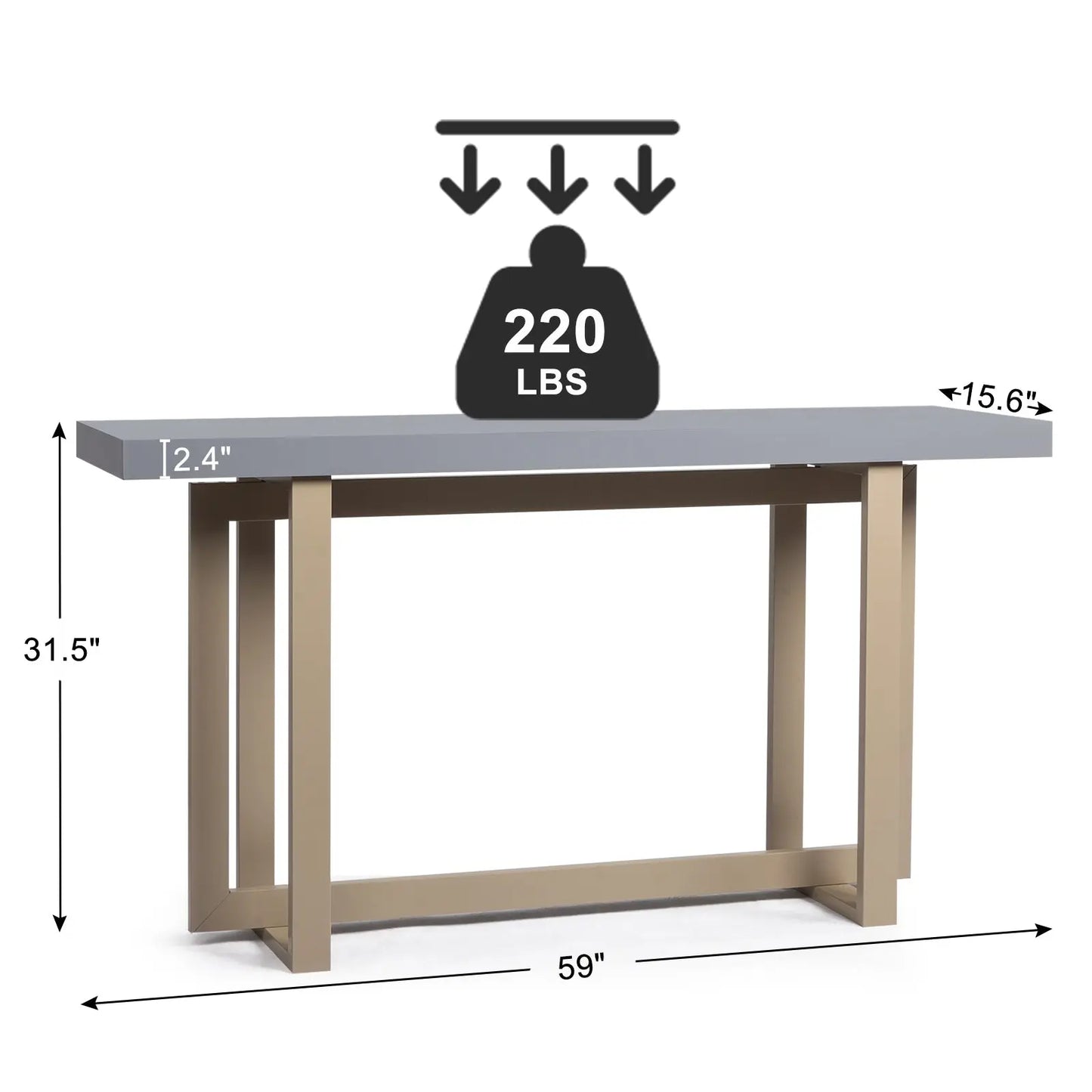 Modern Wood Entryway Console Table Sofa Table, Long Entryway Table for Hallway Living Room Foyer Corridor Bedroom, Grey qbmgp8-fy