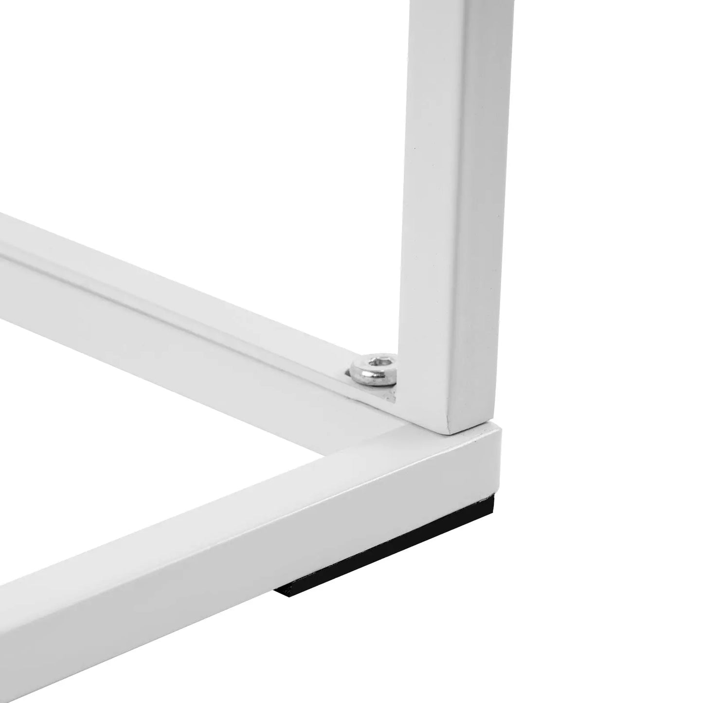 48*28*58cm C Type Single Layer MDF Iron Rectangle White Triamine Side Table White Spray qbmgp8-fy
