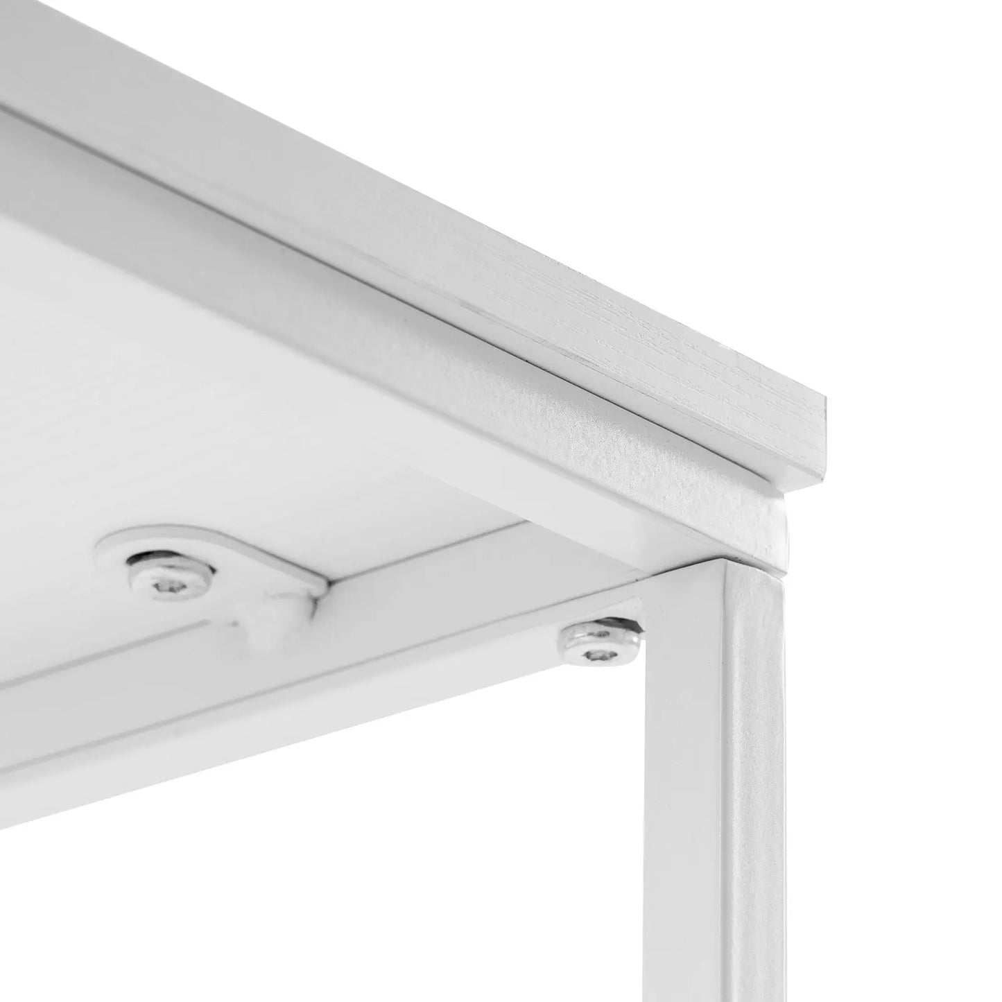 48*28*58cm C Type Single Layer MDF Iron Rectangle White Triamine Side Table White Spray qbmgp8-fy