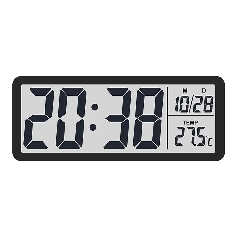 Battery Powered LCD Digital Wall Clock Time Temperature Date Desktop Table Clock With USB Cable 12/24H LCD Clock for Living Room LAVIVA