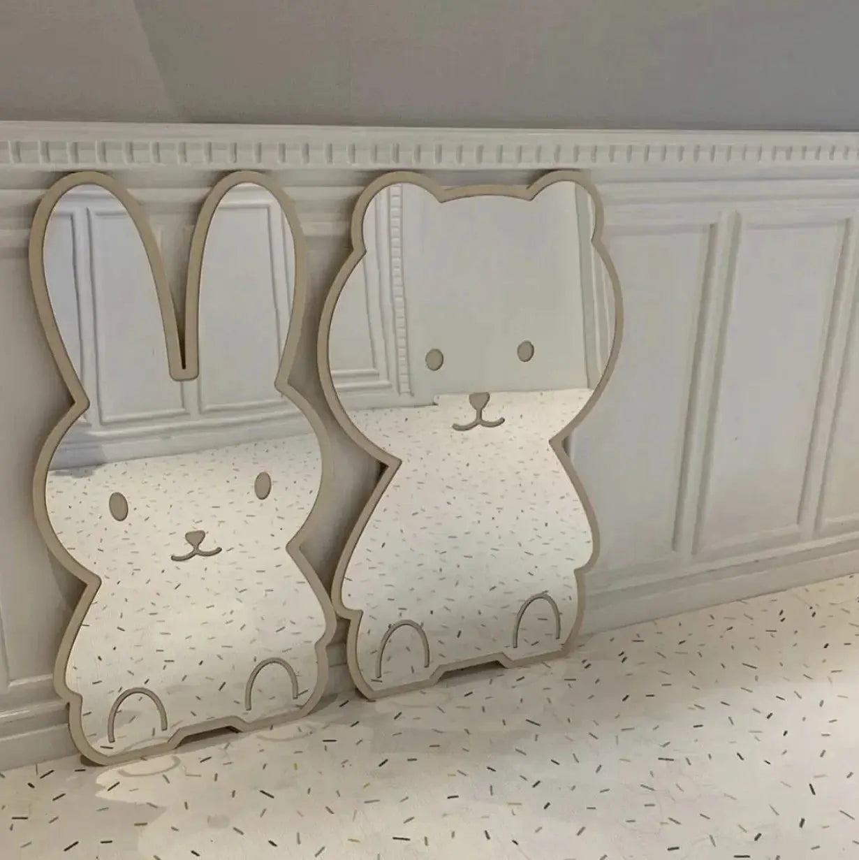 Creative Decorative Mirror for Kids Room Cute Bear Rabbit Shape Acrylic Mirror Baby Photo Props Nordic Home Nursery Decor LAVIVA