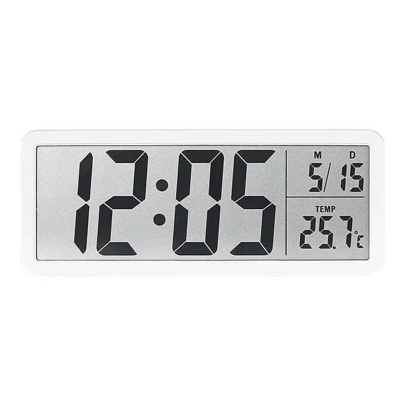 Battery Powered LCD Digital Wall Clock Time Temperature Date Desktop Table Clock With USB Cable 12/24H LCD Clock for Living Room LAVIVA