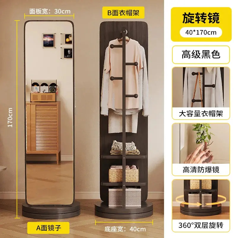 Rotating full-length mirror Full-body floor mirror Household magazine bookshelf Rotating storage integrated fitting mirror Verti LAVIVA