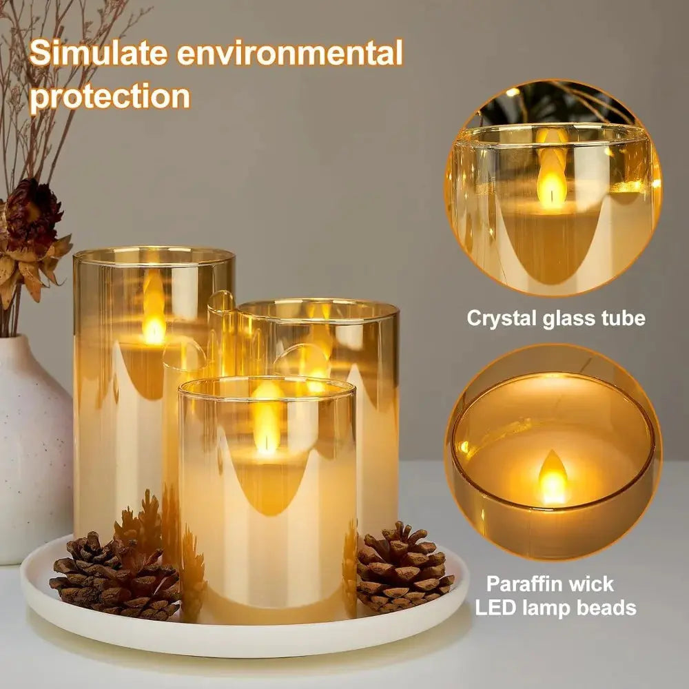 LED lights electronic candles LED candle decorations acrylic candles complete set of remote control timers Christmas and wedding LAVIVA