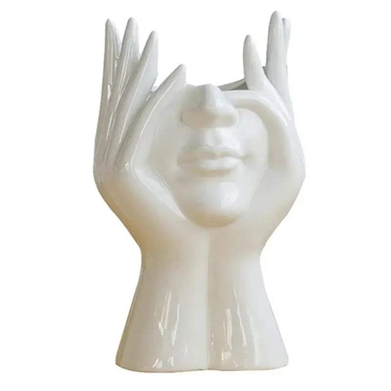 【Best Selling】Nordic Style Flower Vase Women Body Half Face Flower Pot Vase Art Crafts Bedroom Living Room Desktop Decor LAVIVA