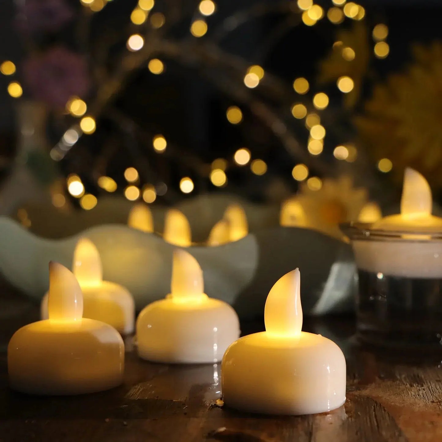 12pcs Floating Candle Lights LED Electronic Candles Battery Powered Float on Water Tealight For Christmas Wedding Party Decor LAVIVA