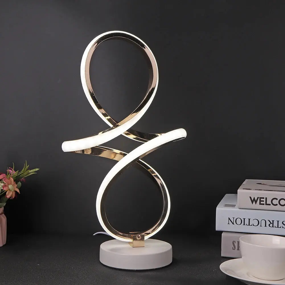 Modern Spiral LED Table Lamp Metal Bedroom Bedside Desk Lights Home Living Study Room Eye Protection Reading Night Lighting LAVIVA