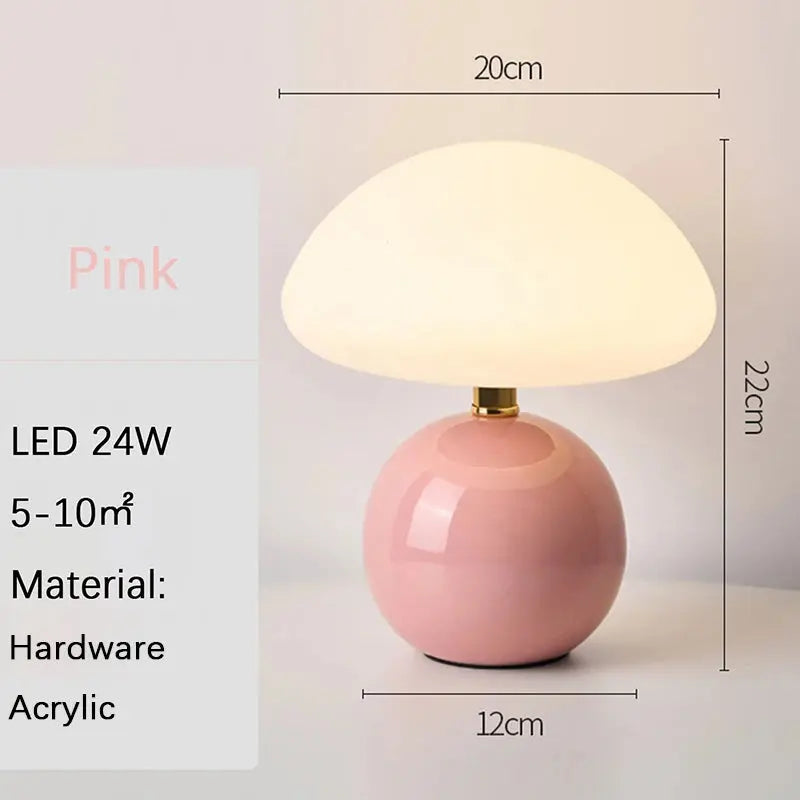 A pink/orange/red/white/beige USB socket decorative table lamp for room light decorative lamp, night light, desk light. LAVIVA