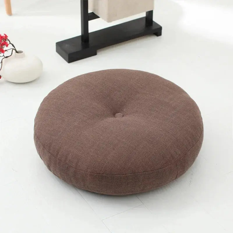 40cm Linen Seat Cushion Soft Cotton Filling Thicken Sofa Balcony Back Pillow Hip Protective Circular Home Office Chair Car Seat LAVIVA