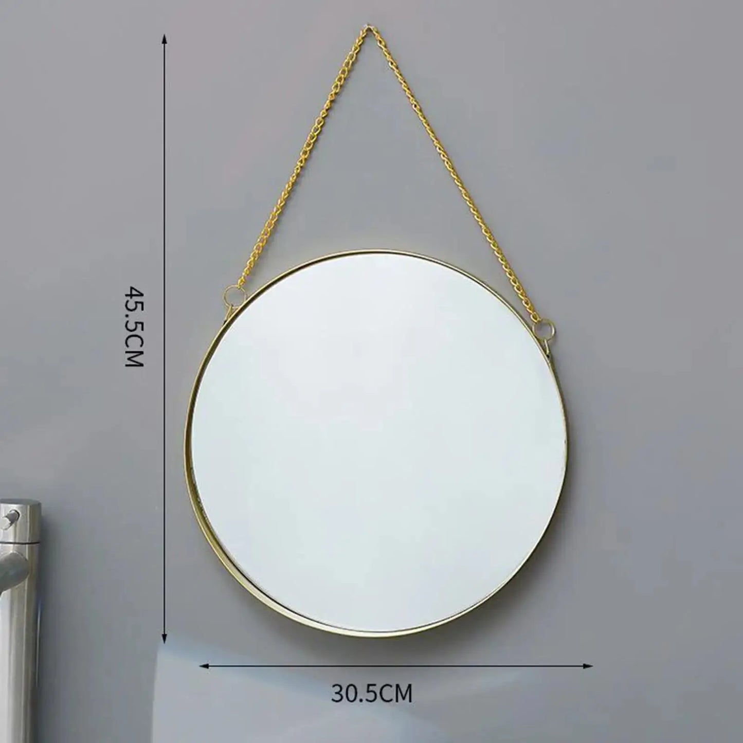 Wall Hanging Mirror Round Wall Mirror for Makeup Dressing Room Golden for Wardrobe LAVIVA