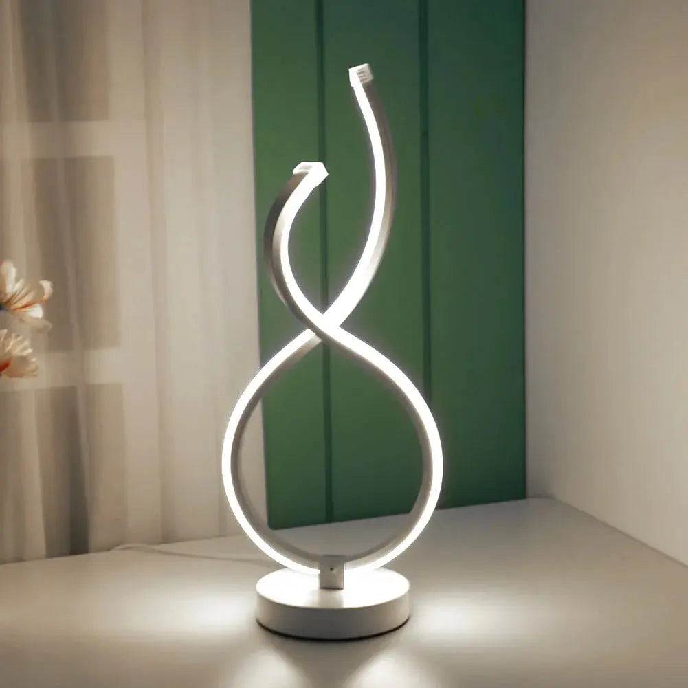 Modern Spiral LED Table Lamp Metal Bedroom Bedside Desk Lights Home Living Study Room Eye Protection Reading Night Lighting LAVIVA