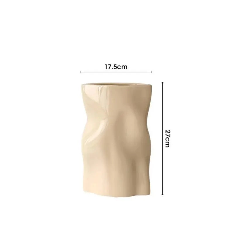 Ceramic Vase Pleated Irregular Fold Pattern Flower Arrangement Hydroponics Home Decoration Accessories Vases Pots LAVIVA