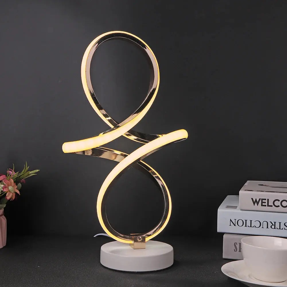 Modern Spiral LED Table Lamp Metal Bedroom Bedside Desk Lights Home Living Study Room Eye Protection Reading Night Lighting LAVIVA