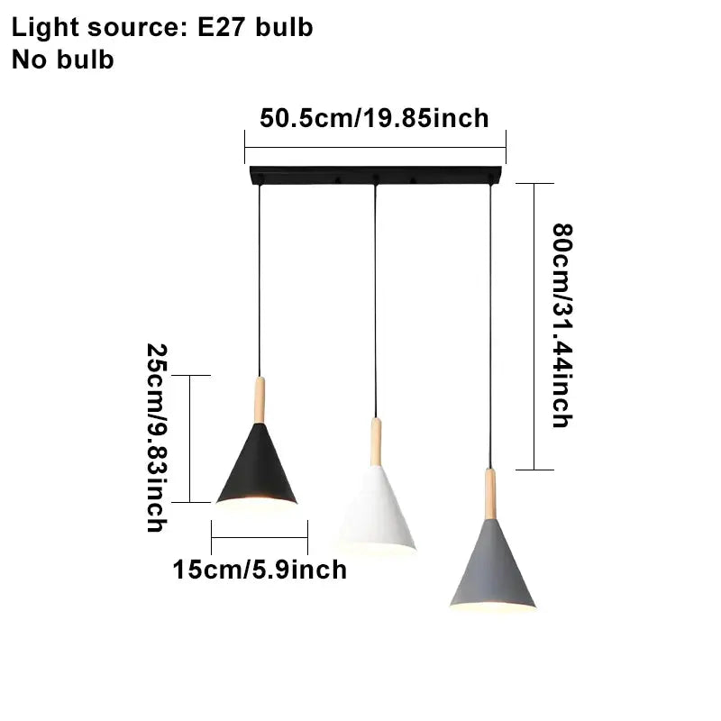 Restaurant Chandelier Nordic Simple Modern Macaron Color LED Iron Lamp Bar Dining Room Table Lamp E27 Bulb LAVIVA