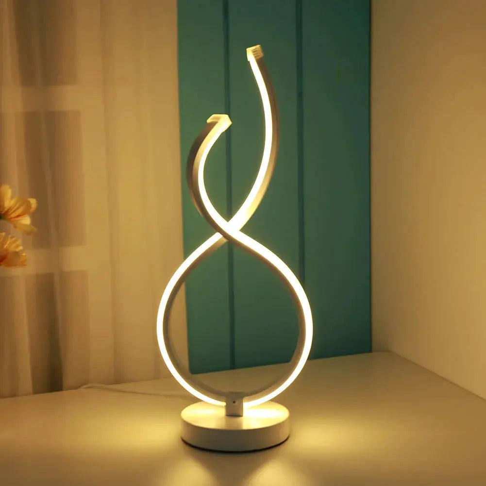 Modern Spiral LED Table Lamp Metal Bedroom Bedside Desk Lights Home Living Study Room Eye Protection Reading Night Lighting LAVIVA