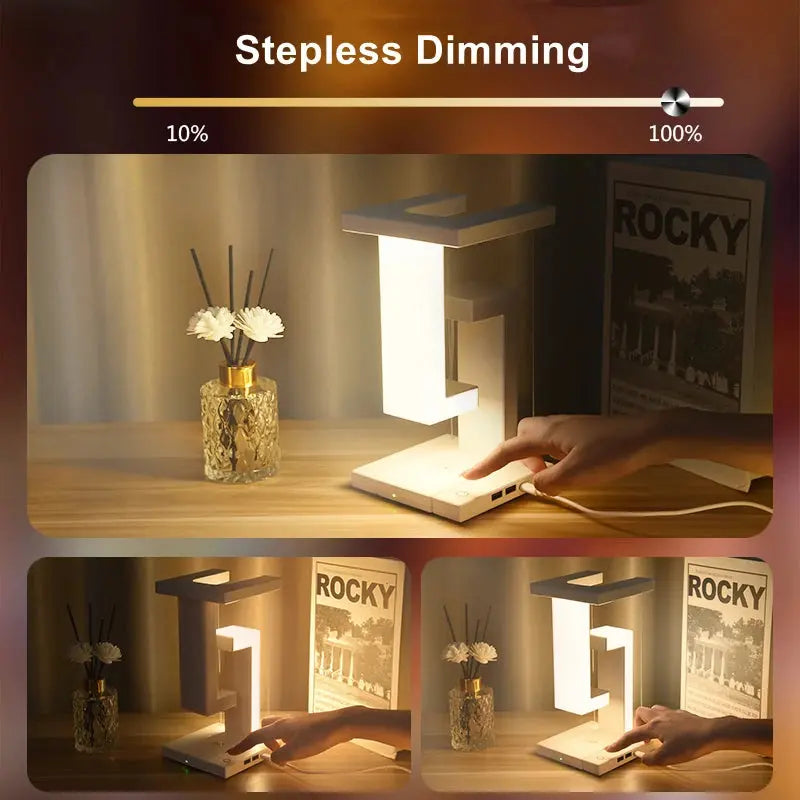 Novelty floating lamp with 10 W detachable wireless charger decorative light for bedroom/office LAVIVA