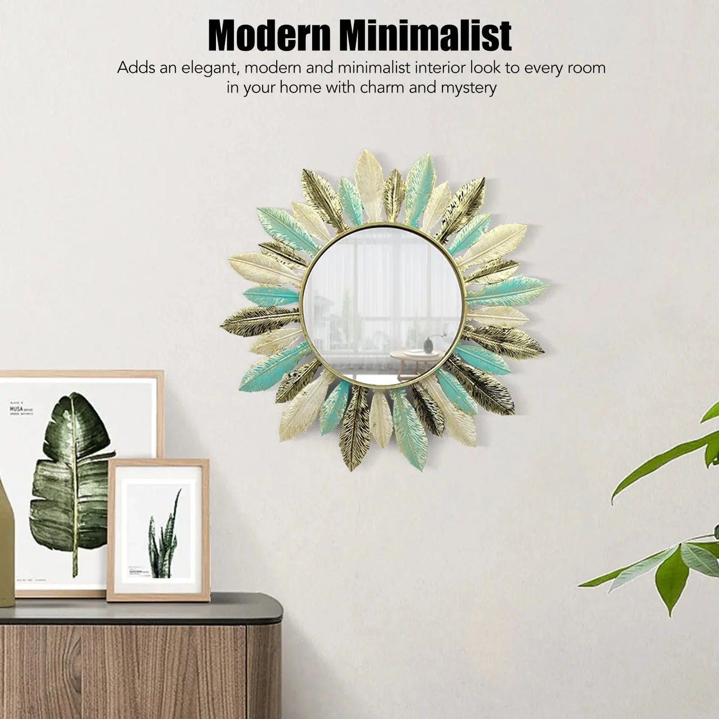 Metal Wall Decor Modern Minimalist Hanging Feather Wall Art Sculpture for Bedroom Living Room Study Office LAVIVA