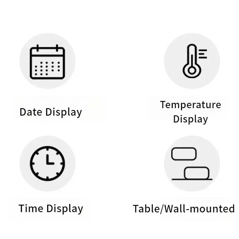 Battery Powered LCD Digital Wall Clock Time Temperature Date Desktop Table Clock With USB Cable 12/24H LCD Clock for Living Room LAVIVA