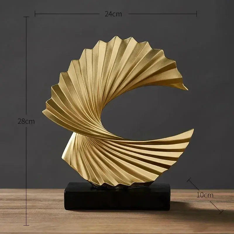 Resin Sculptur Art Golden Statue Living Room Home Office Decoration LAVIVA
