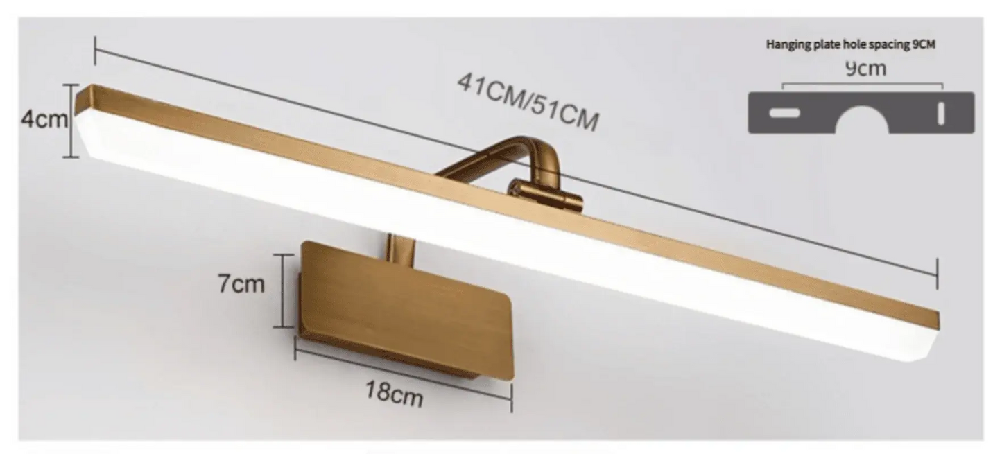 Brown Bronze LED Mirror Lamp Waterproof Wall Mounted Bathroom Lighting for Hotel Display Cabinet Mural Modern Study MakeUp Light LAVIVA