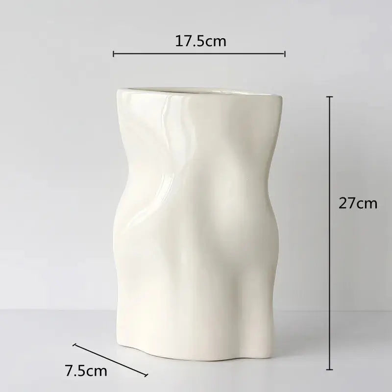 Ceramic Vase Pleated Irregular Fold Pattern Flower Arrangement Hydroponics Home Decoration Accessories Vases Pots LAVIVA