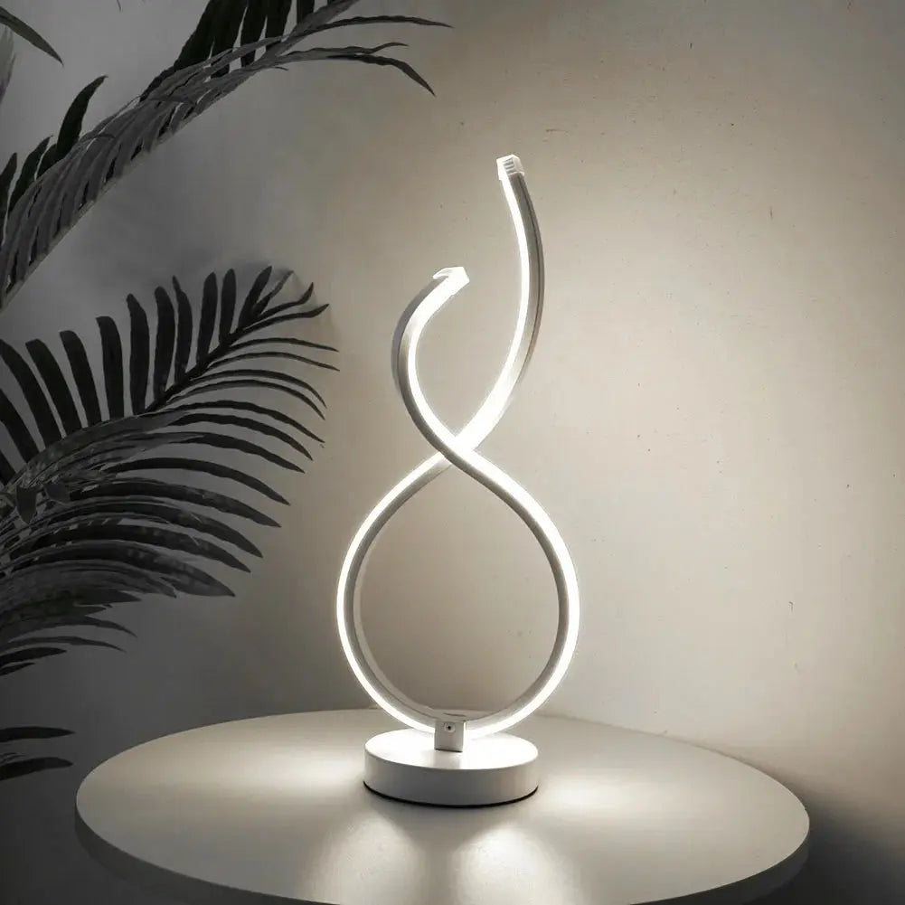Modern Spiral LED Table Lamp Metal Bedroom Bedside Desk Lights Home Living Study Room Eye Protection Reading Night Lighting LAVIVA