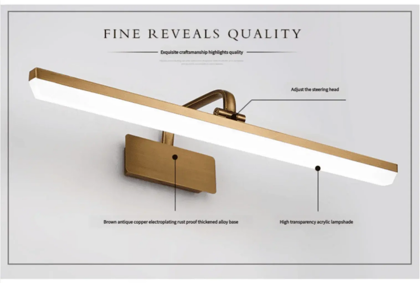 Brown Bronze LED Mirror Lamp Waterproof Wall Mounted Bathroom Lighting for Hotel Display Cabinet Mural Modern Study MakeUp Light LAVIVA