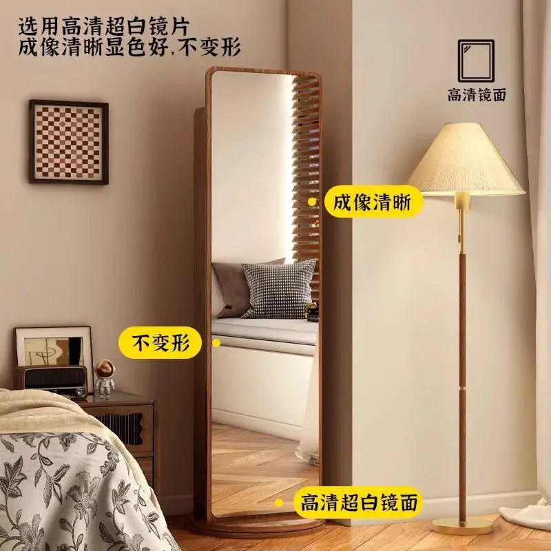 Rotating full-length mirror Full-body floor mirror Household magazine bookshelf Rotating storage integrated fitting mirror Verti LAVIVA