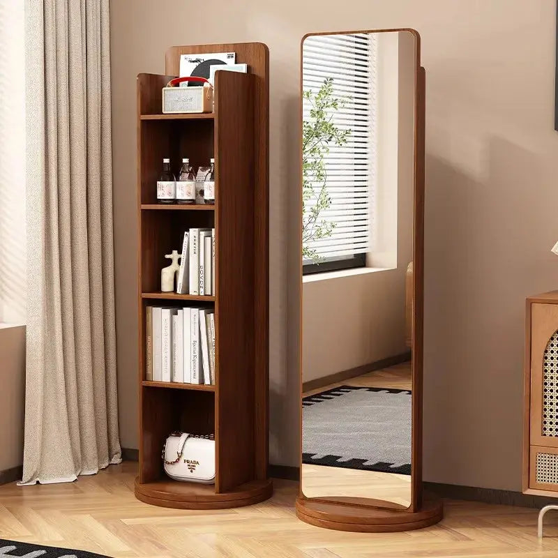 Rotating full-length mirror Full-body floor mirror Household magazine bookshelf Rotating storage integrated fitting mirror Verti LAVIVA