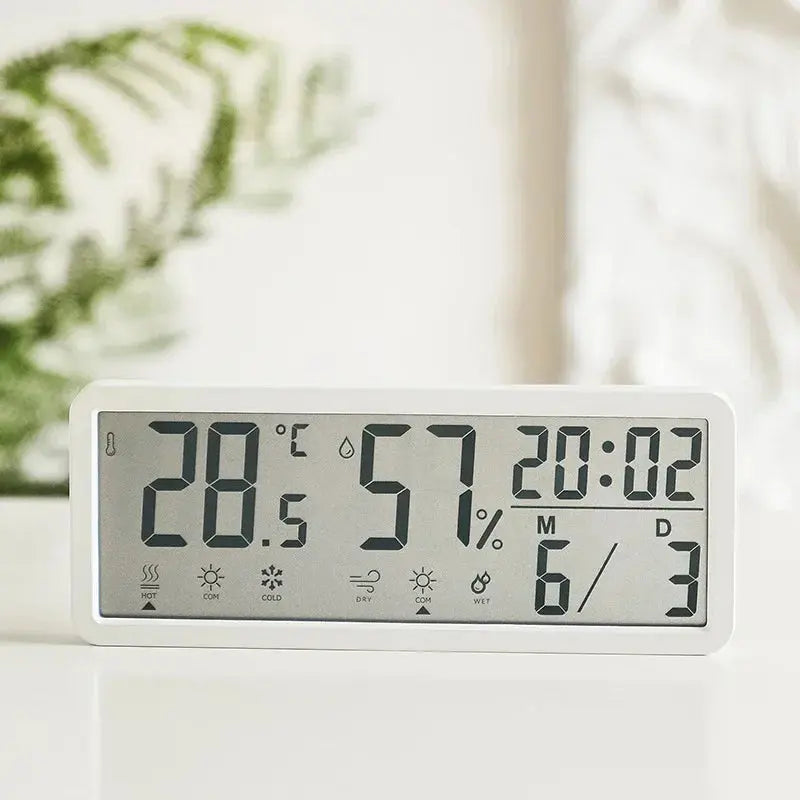Battery Powered LCD Digital Wall Clock Time Temperature Date Desktop Table Clock With USB Cable 12/24H LCD Clock for Living Room LAVIVA