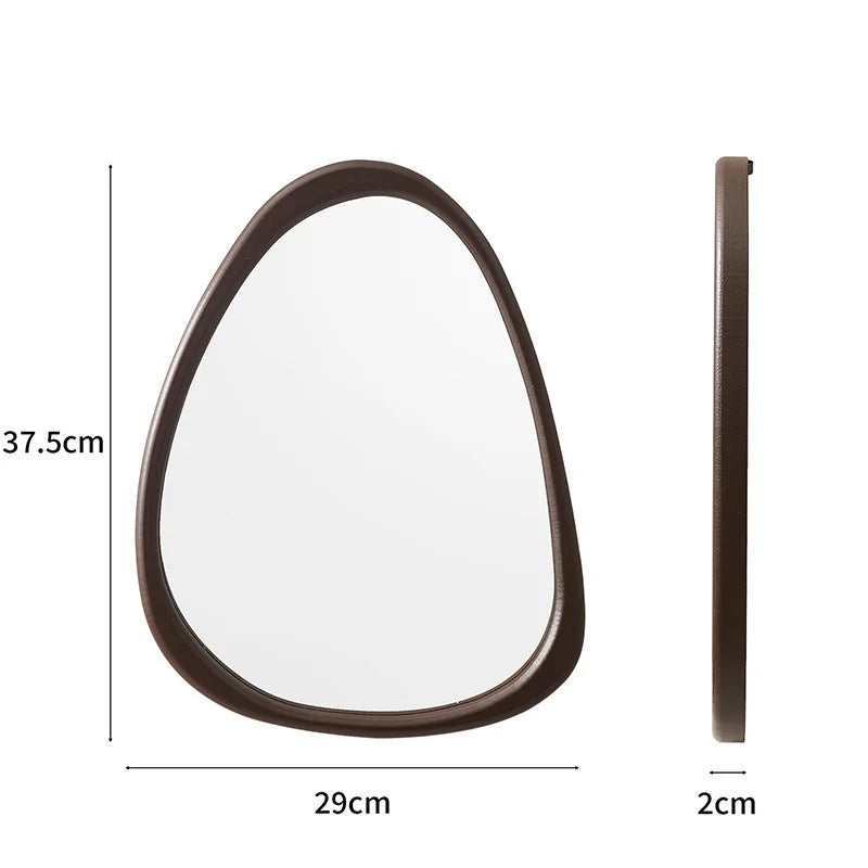 Irregular Wall Mirror, 15 * 10 inch Asymmetrical Wood Mirrors, Small Wall Mirror, Hanging Vertically and Horizontally. Mirrors