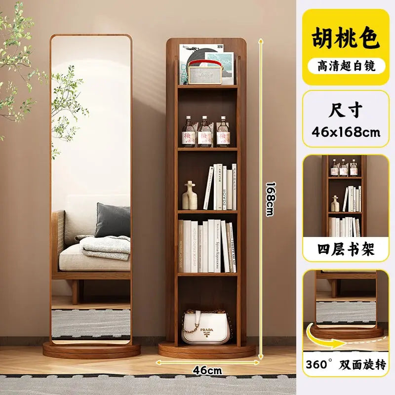 Rotating full-length mirror Full-body floor mirror Household magazine bookshelf Rotating storage integrated fitting mirror Verti LAVIVA