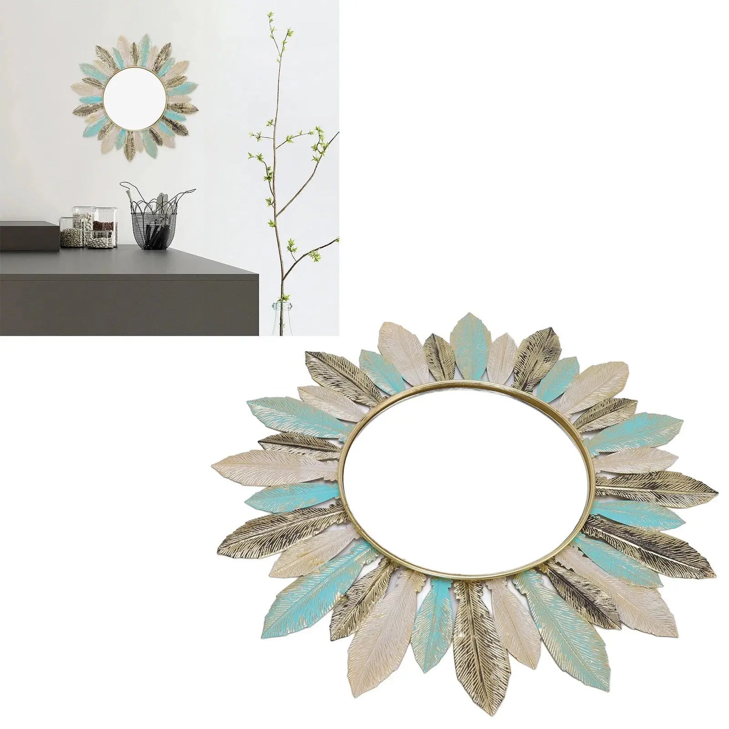 Metal Wall Decor Modern Minimalist Hanging Feather Wall Art Sculpture for Bedroom Living Room Study Office LAVIVA