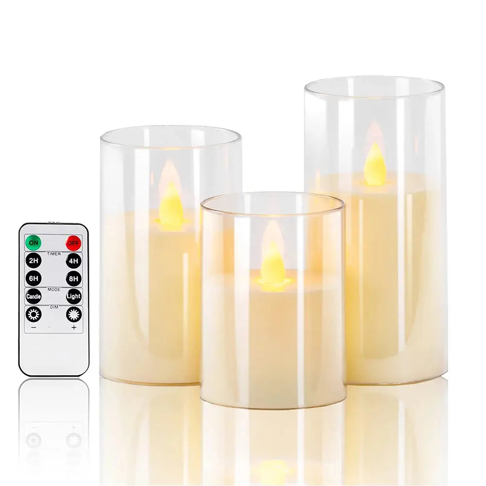 LED lights electronic candles LED candle decorations acrylic candles complete set of remote control timers Christmas and wedding LAVIVA