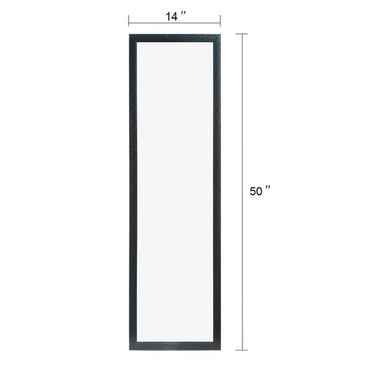 Full Length Mirror Wall Mirror Door Mirror Full Body Mirror Explosion-Proof Wall Mounted Hanging Mirror for Dorm with Rectangular Float Framed for Room Decor, 50"x 14", Black qbmgp8-fy