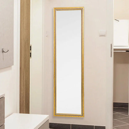 Full Length Mirror Door Mirror Full Body Dressing Mirror Wall Mounted Hanging for Dorm Home, 50"x 14", Gold qbmgp8-fy
