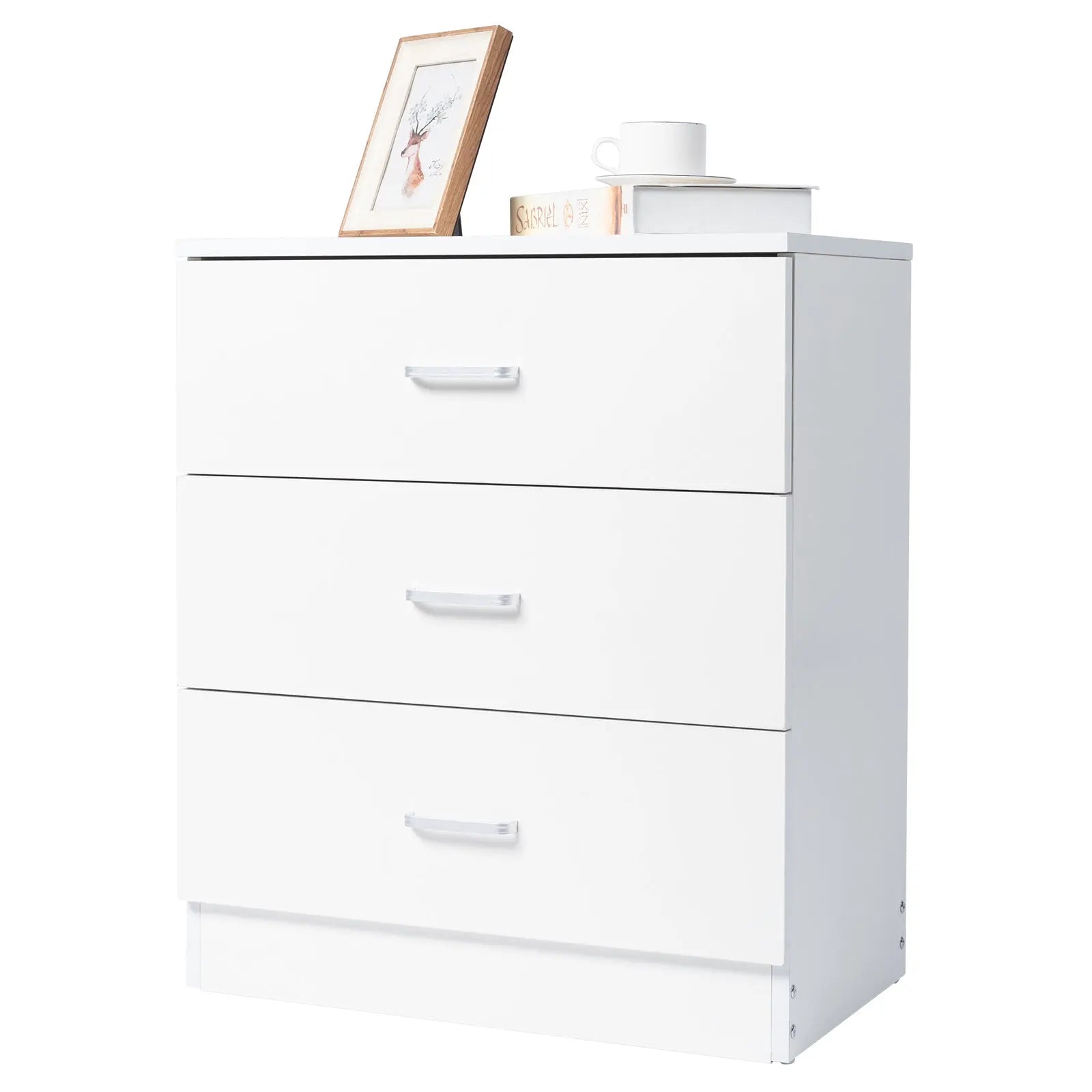 [] Modern Simple 3-Drawer Dresser Chest of Drawers for Family Room Bedroom Living Room Universal Design, White qbmgp8-fy