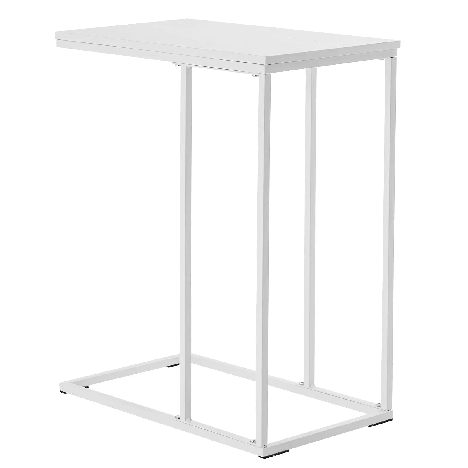48*28*58cm C Type Single Layer MDF Iron Rectangle White Triamine Side Table White Spray qbmgp8-fy