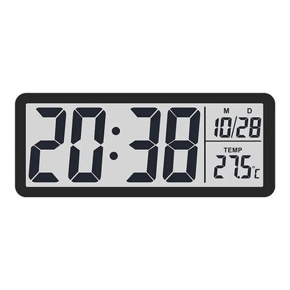 Battery Powered LCD Digital Wall Clock Time Temperature Date Desktop Table Clock With USB Cable 12/24H LCD Clock for Living Room LAVIVA