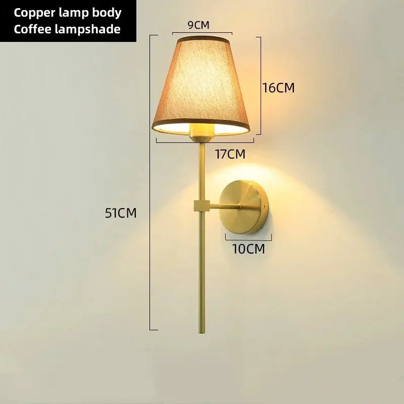 E27 American fabric wall lamp simple hotel room interior decor lighting living room corridor aisle bedroom bedside wall light LAVIVA