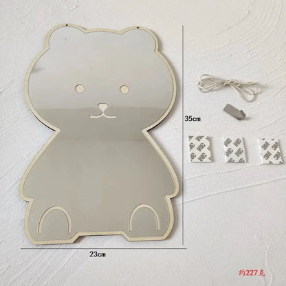 Creative Decorative Mirror for Kids Room Cute Bear Rabbit Shape Acrylic Mirror Baby Photo Props Nordic Home Nursery Decor LAVIVA
